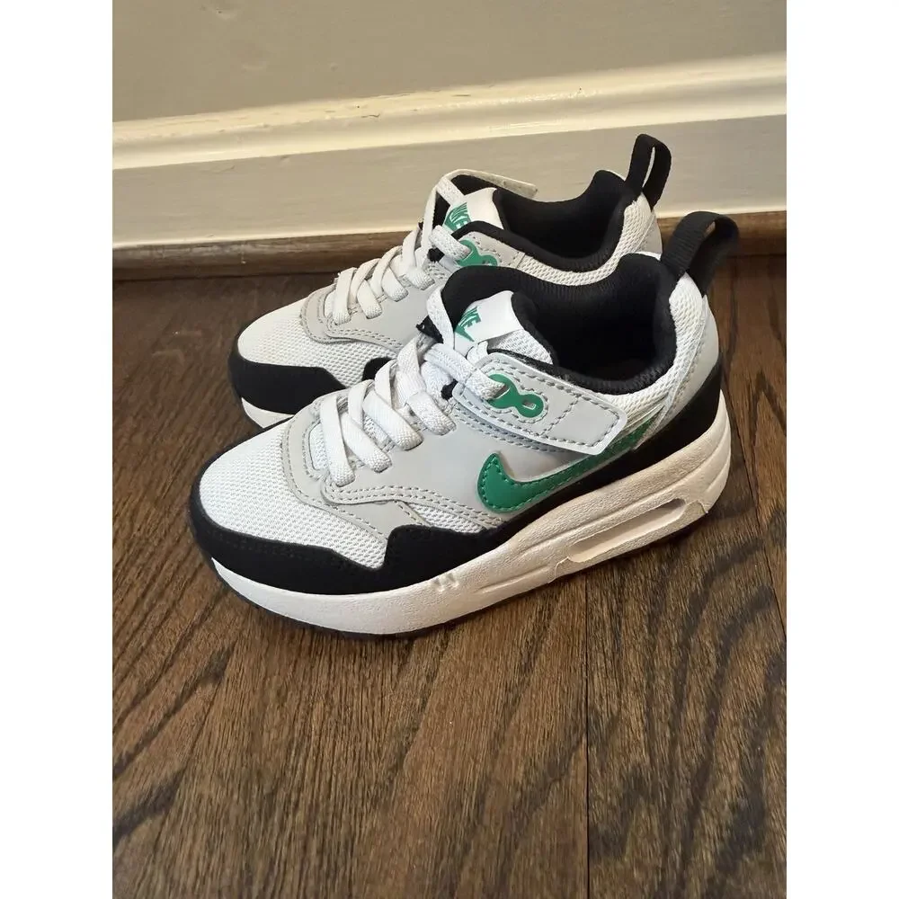 Nike AIR MAX 1 EASYON PS 'BLACK STADIUM GREEN' Little Kids Sz 9c NEW